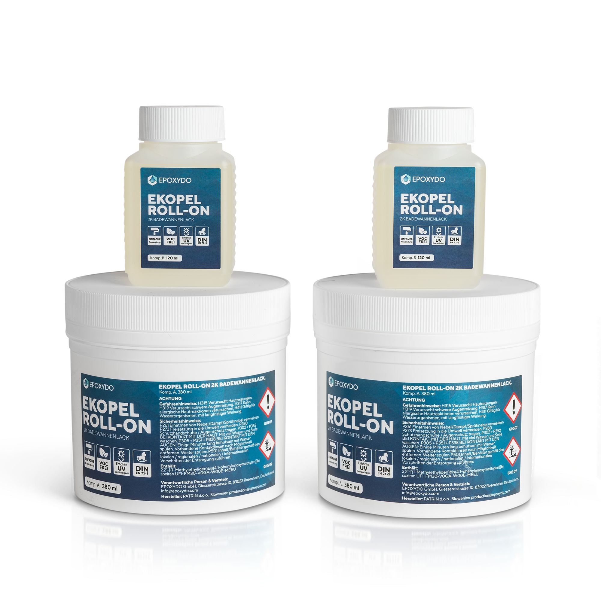 EKOPEL® ROLL-ON Badewannenlack. Geruchlos. 1 L